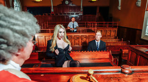 Prisoner gets her pussy pounded with a dildo by a police officer